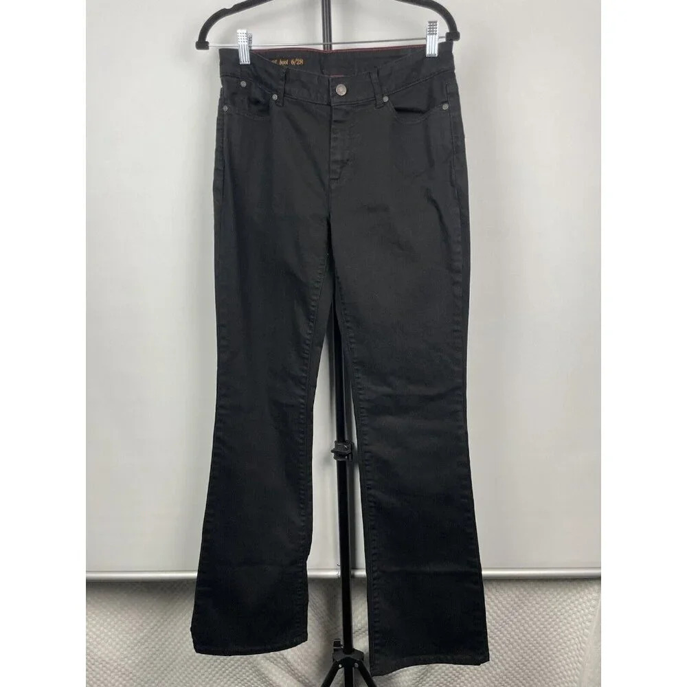 Talbots Black Signature Flare Boot Stretch Dark Wash‎ Denim Jeans Size 6/28